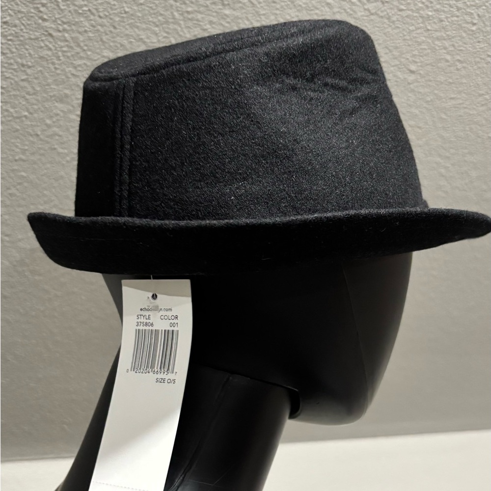 Echo Design black fedora wool hat New NWT MSRP $42